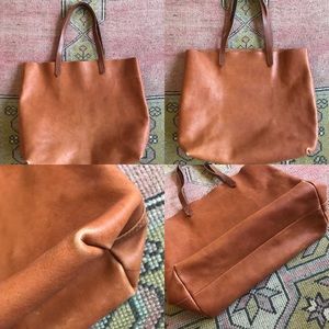 Madewell Transport Tote English Saddle distressed